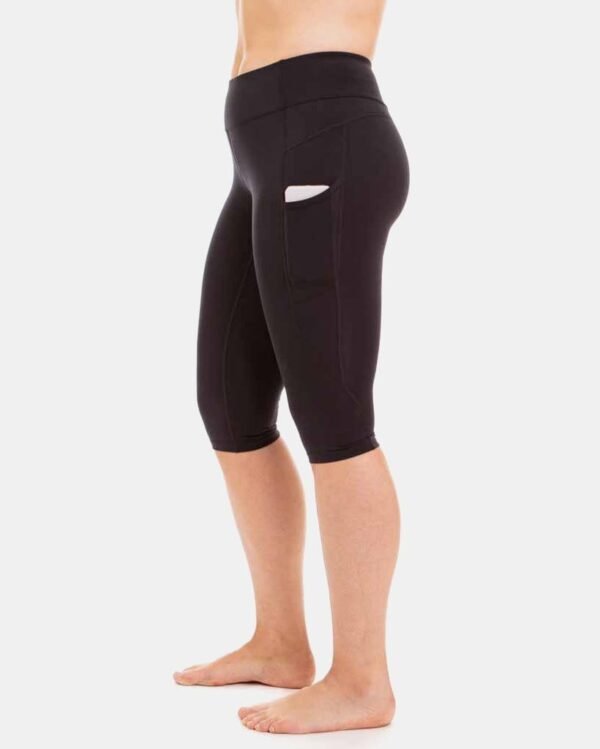 Wi-Thi Mid-Rise Pocketed Crop Legging – Booya Black - Image 2